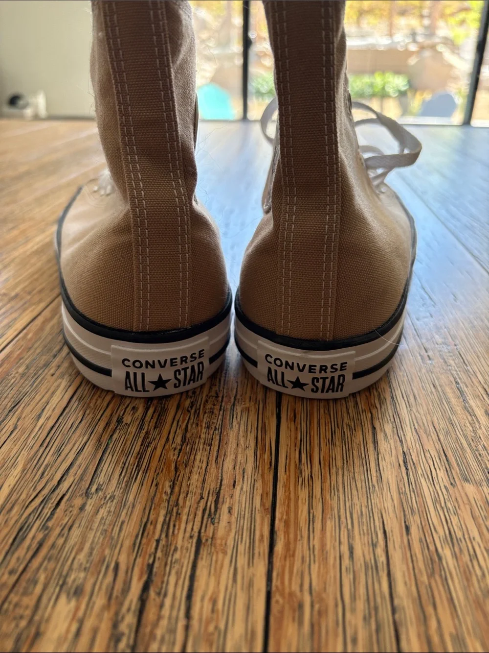 Converse High Top Sneakers in Light Brown with White Accents Brand New